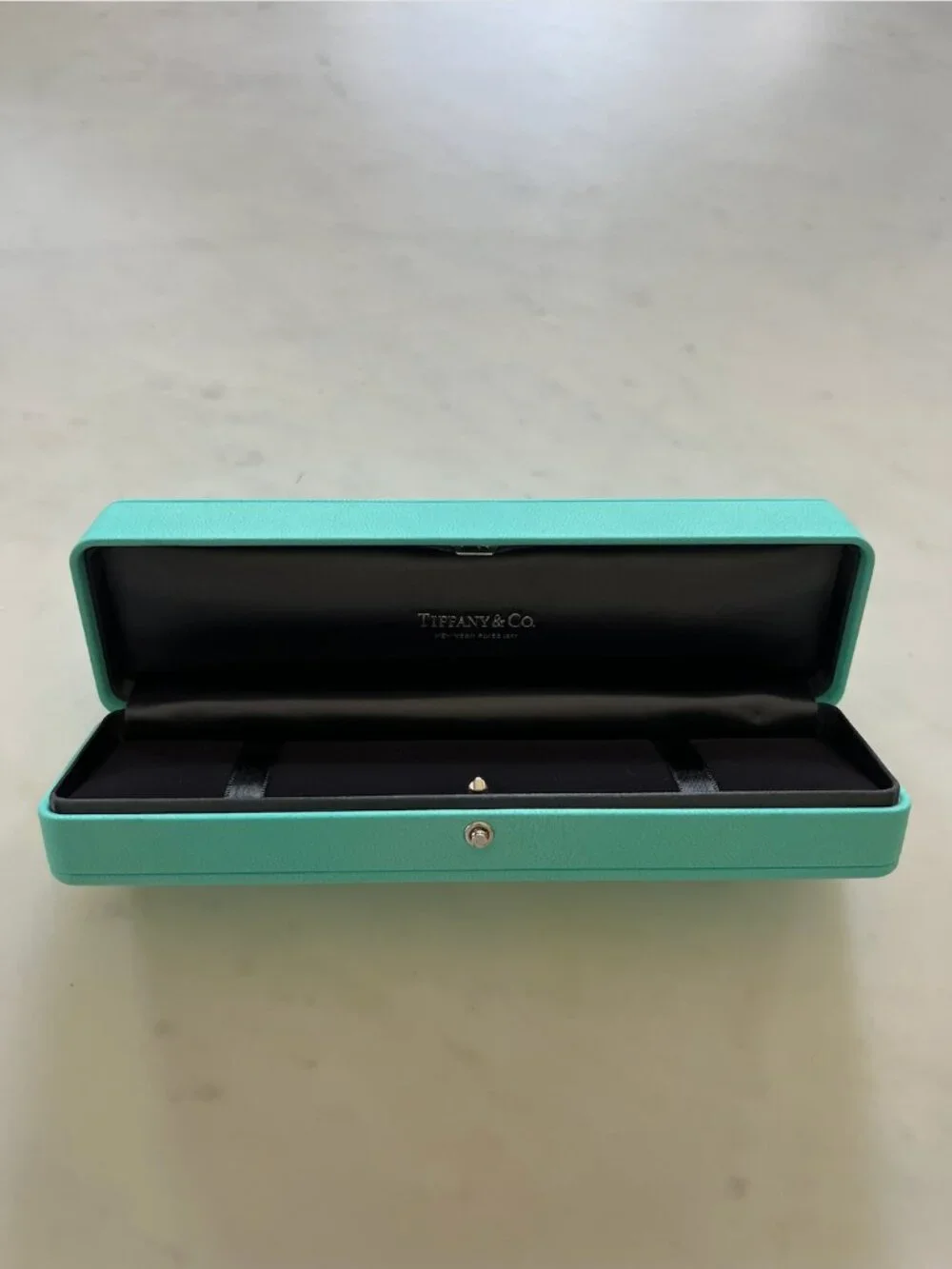 Tiffany & Co. Blue Long Jewelry Gift Box Bracelet Necklace Case Empty Authentic